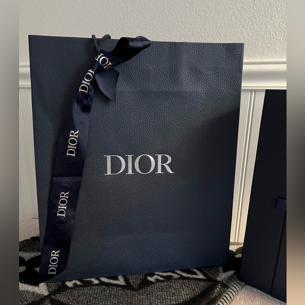 NEW Large Dior Blue Bag with silver star & insert envelope